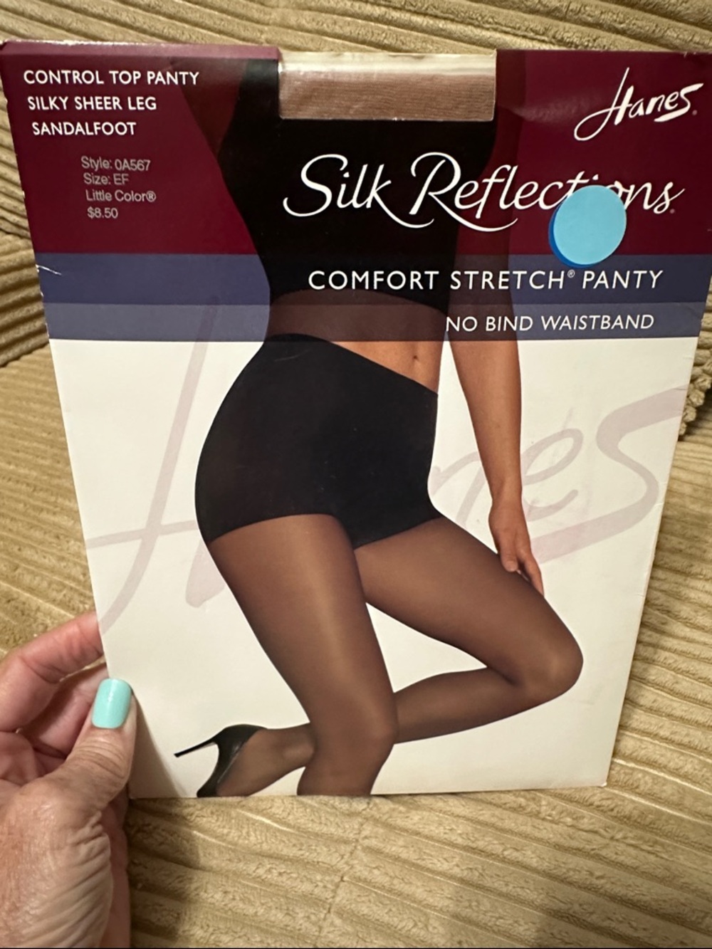 Hanes Silk Reflections Comfort Stretch Panty Tights - Sandalfoot NEW